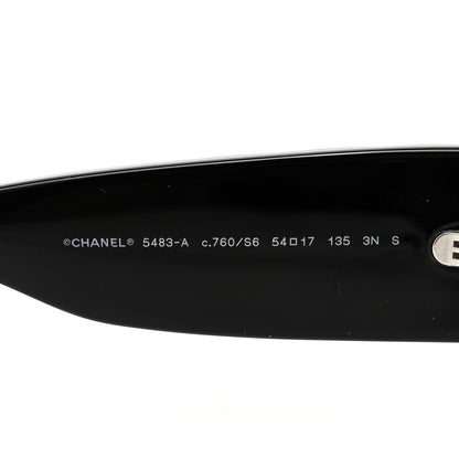 Chanel Acetate Quilted CC Rectangle Sunglasses 5483-A Black 5 of 8