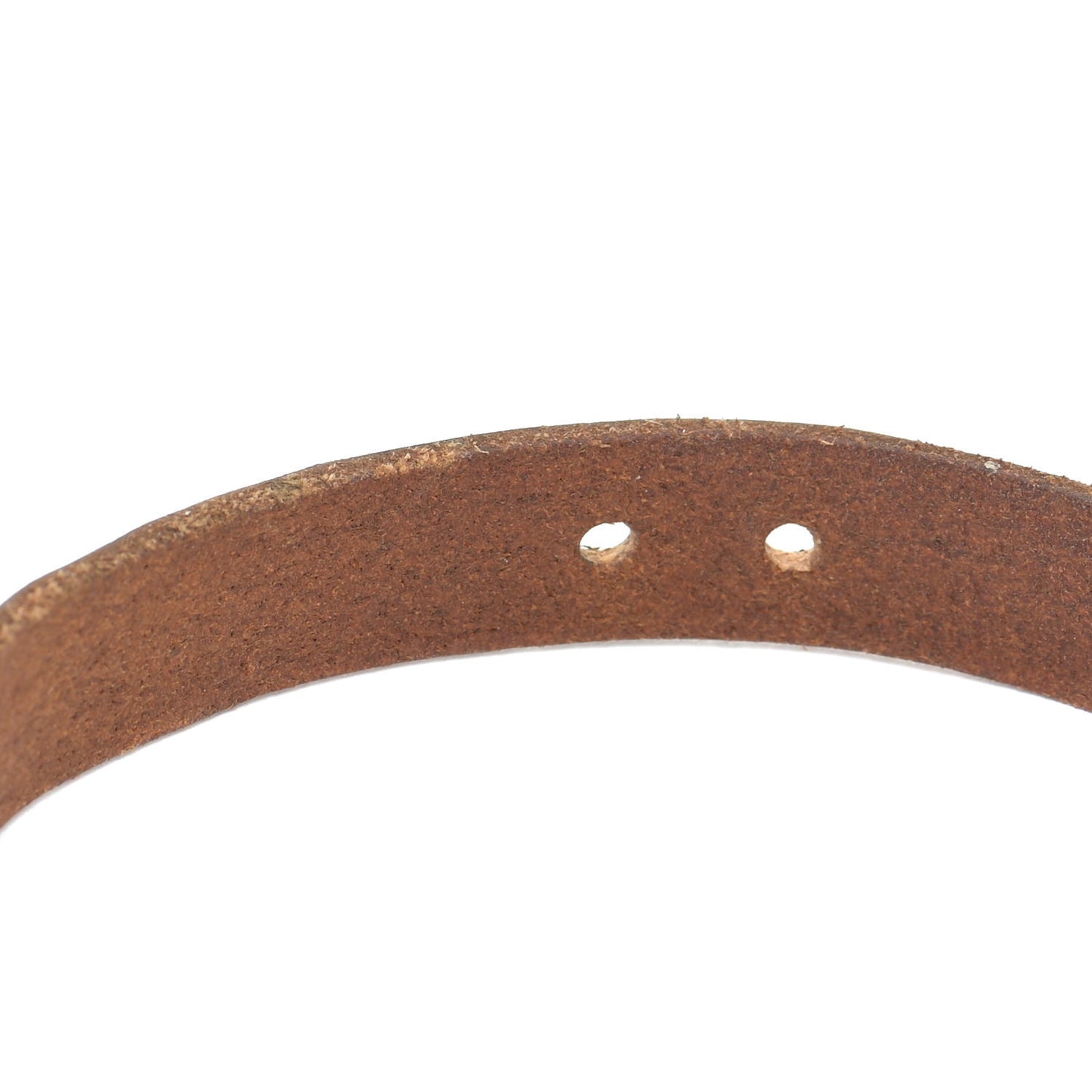 Faded Calfskin Engraved Double G Bracelet S Brown