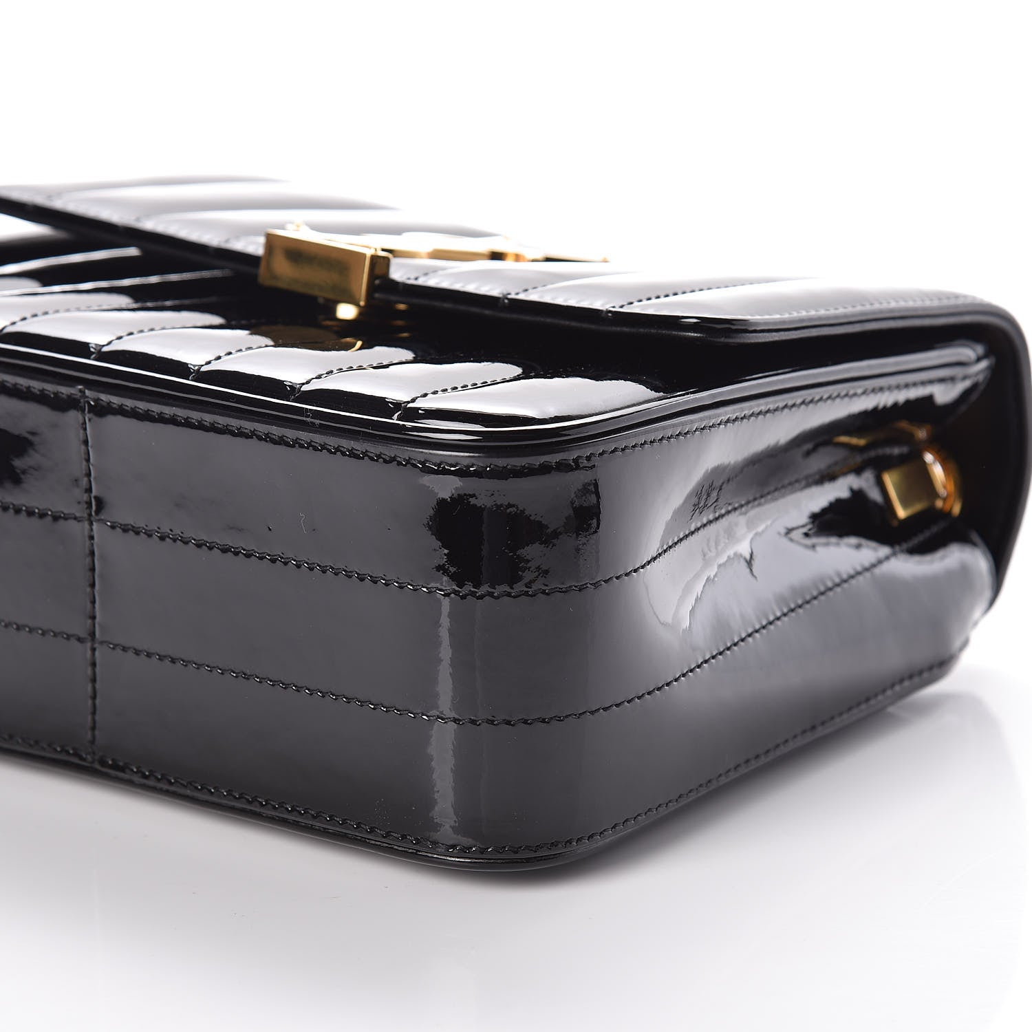 Saint Laurent Patent Calfskin Matelasse Monogram Medium Vicky Chain Bag Black 9 of 9
