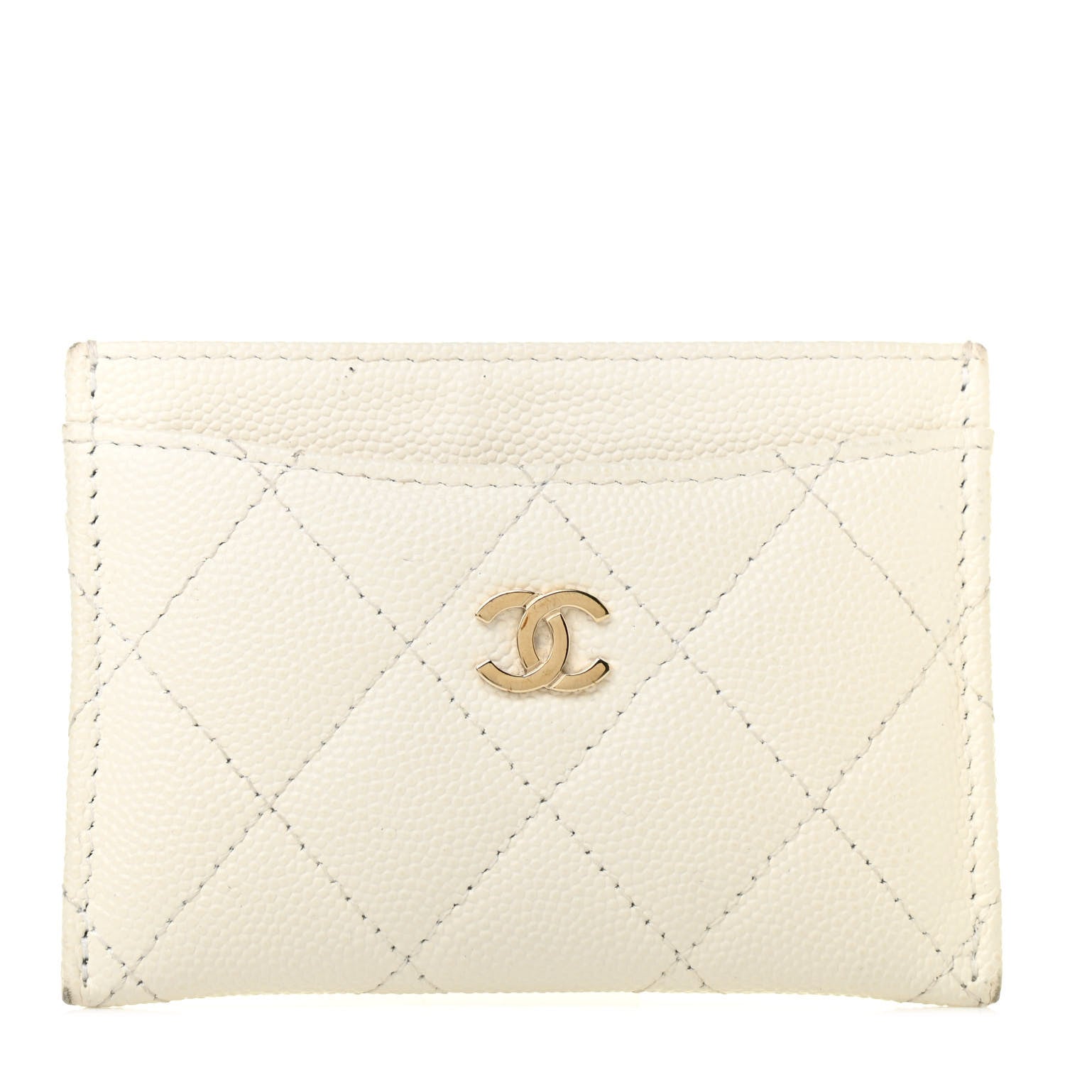 Chanel Caviar Quilted Card Holder White 1 of 12
