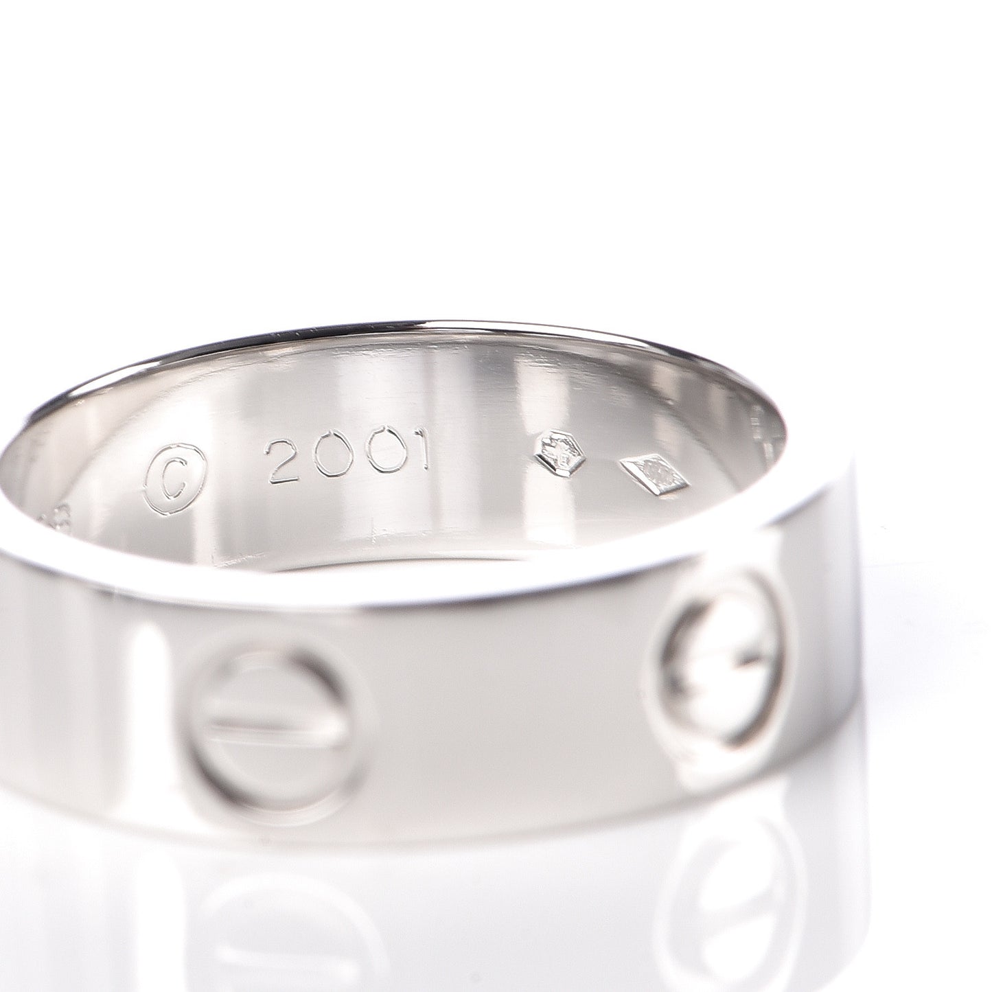 Platinum 5.5mm LOVE Ring 51 5.75