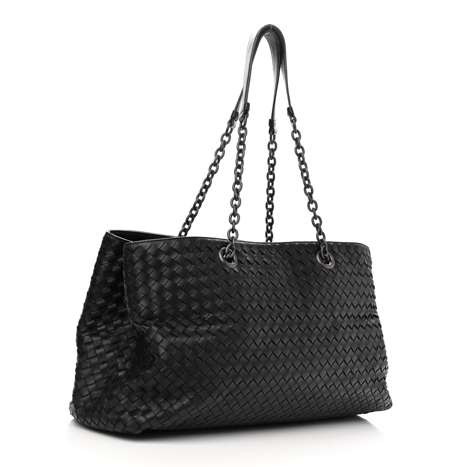 Bottega Veneta Nappa Intrecciato Large Classic Chain Strap Tote Black 2 of 13