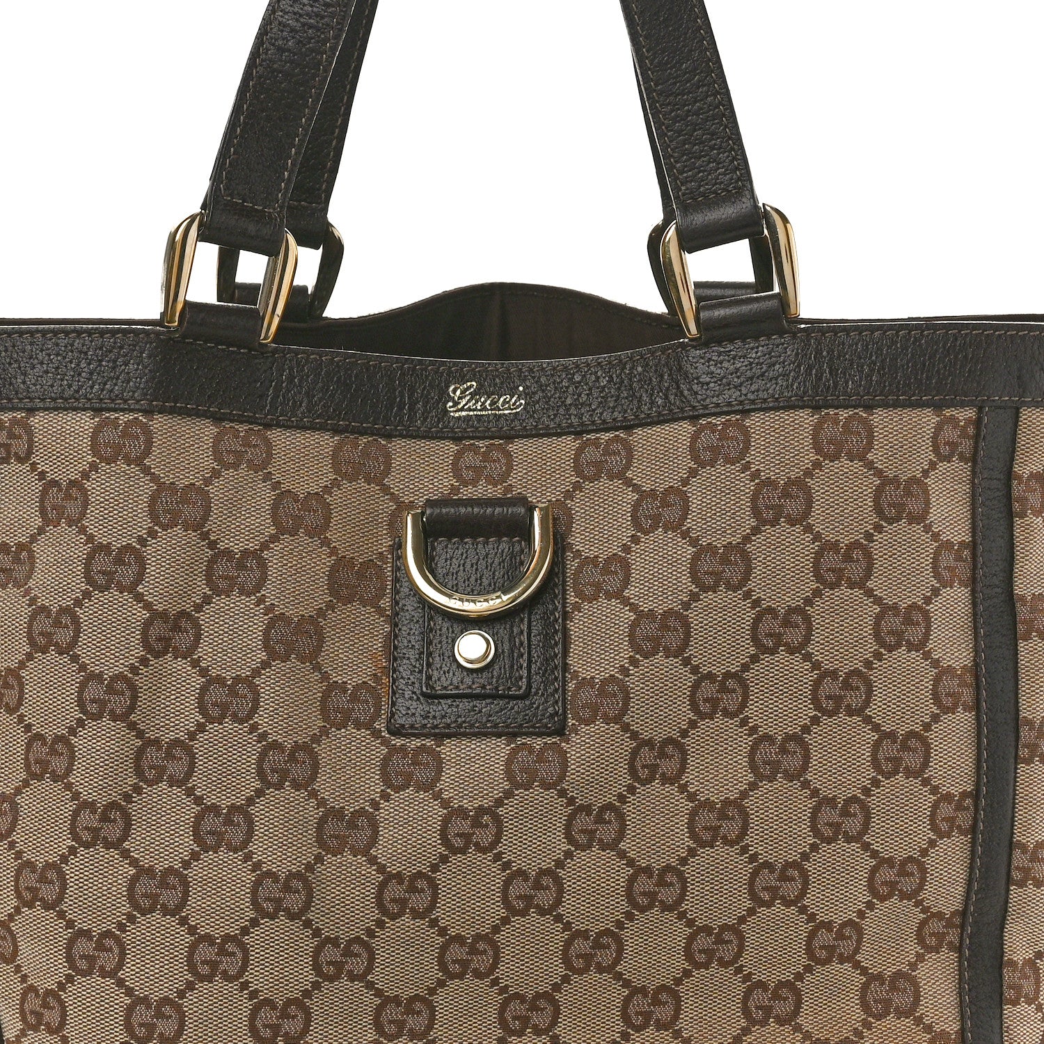 Gucci Monogram Abbey Small Tote Dark Brown 8 of 10