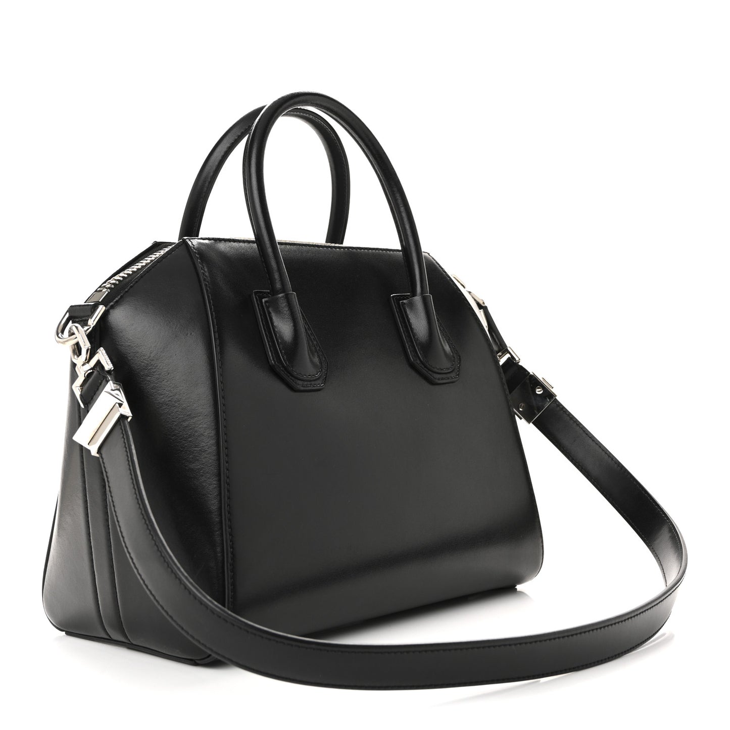 Shiny Lord Calfskin Small Antigona Black