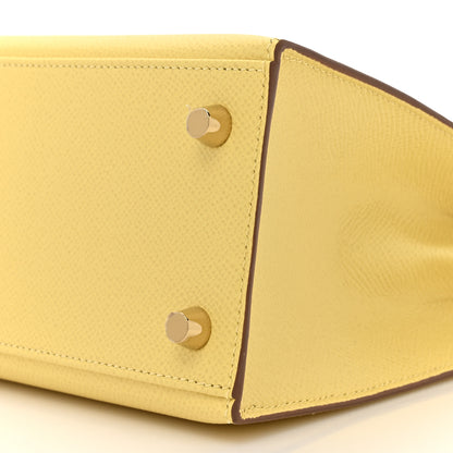 Hermes Epsom Kelly Sellier 25 Jaune Poussin 9 of 11