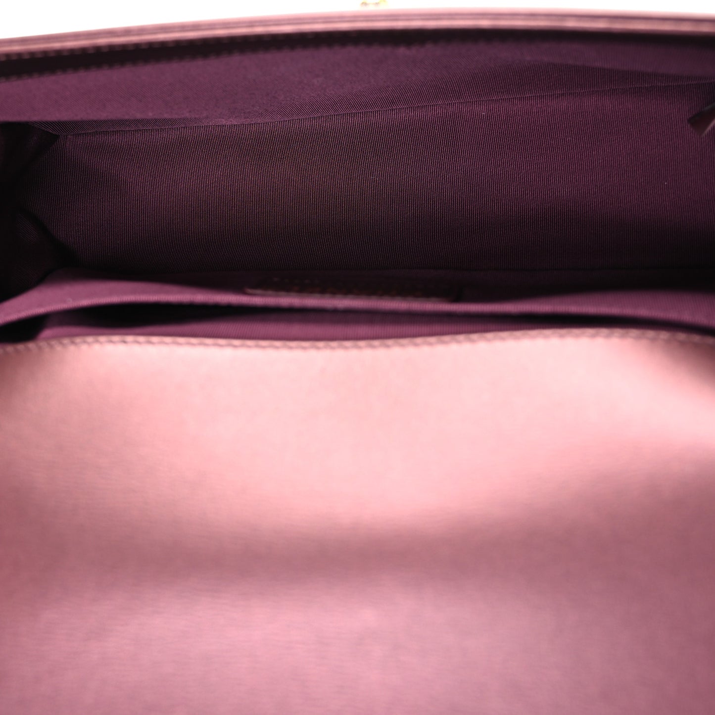 Metallic Calfskin Quilted Medium Boy Flap Plum