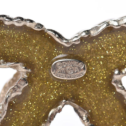 Chanel Metal Pearl Studded CC Brooch Gold 4 of 5