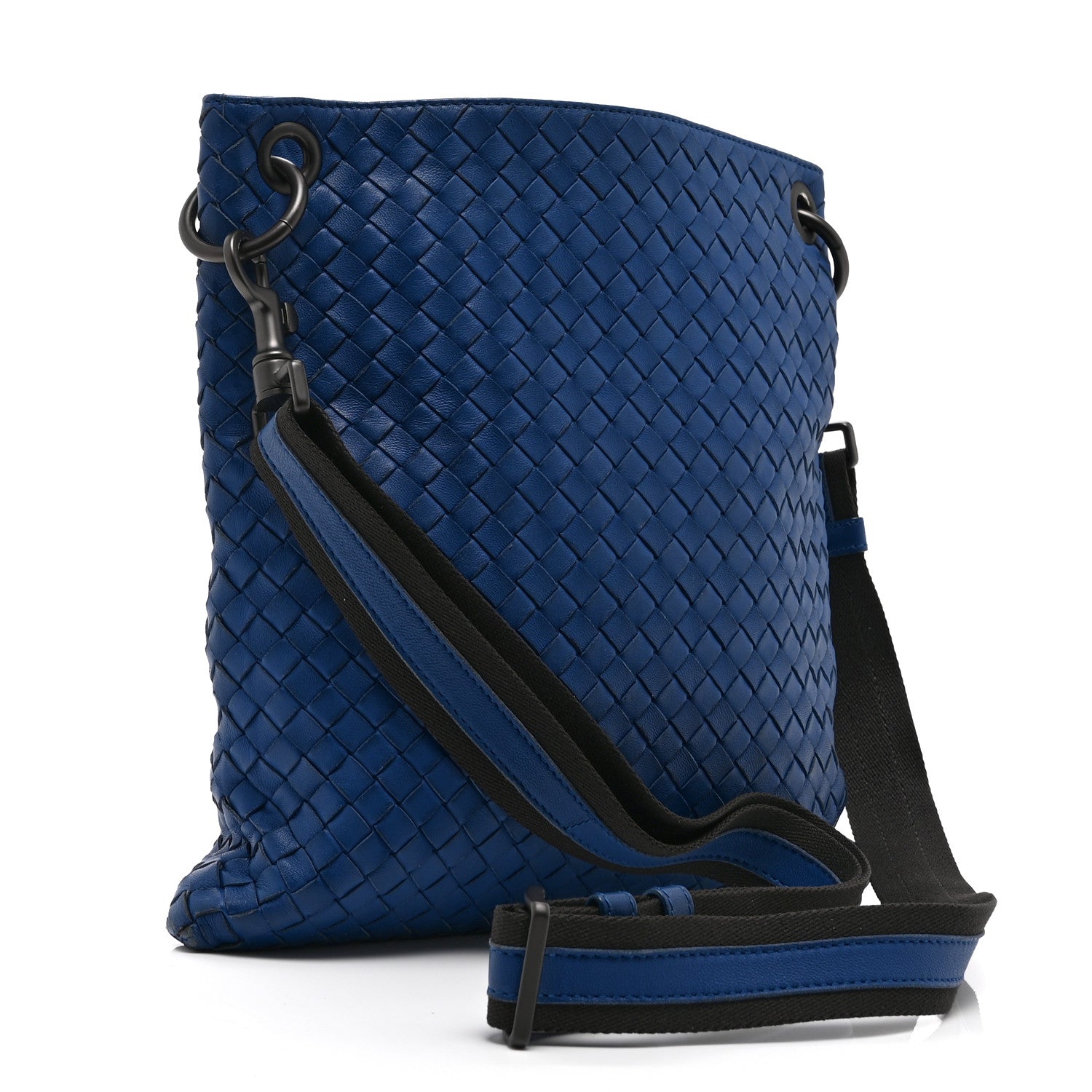 Bottega Veneta Nappa Intrecciato VN Crossbody Messenger Bag Navy 3 of 11