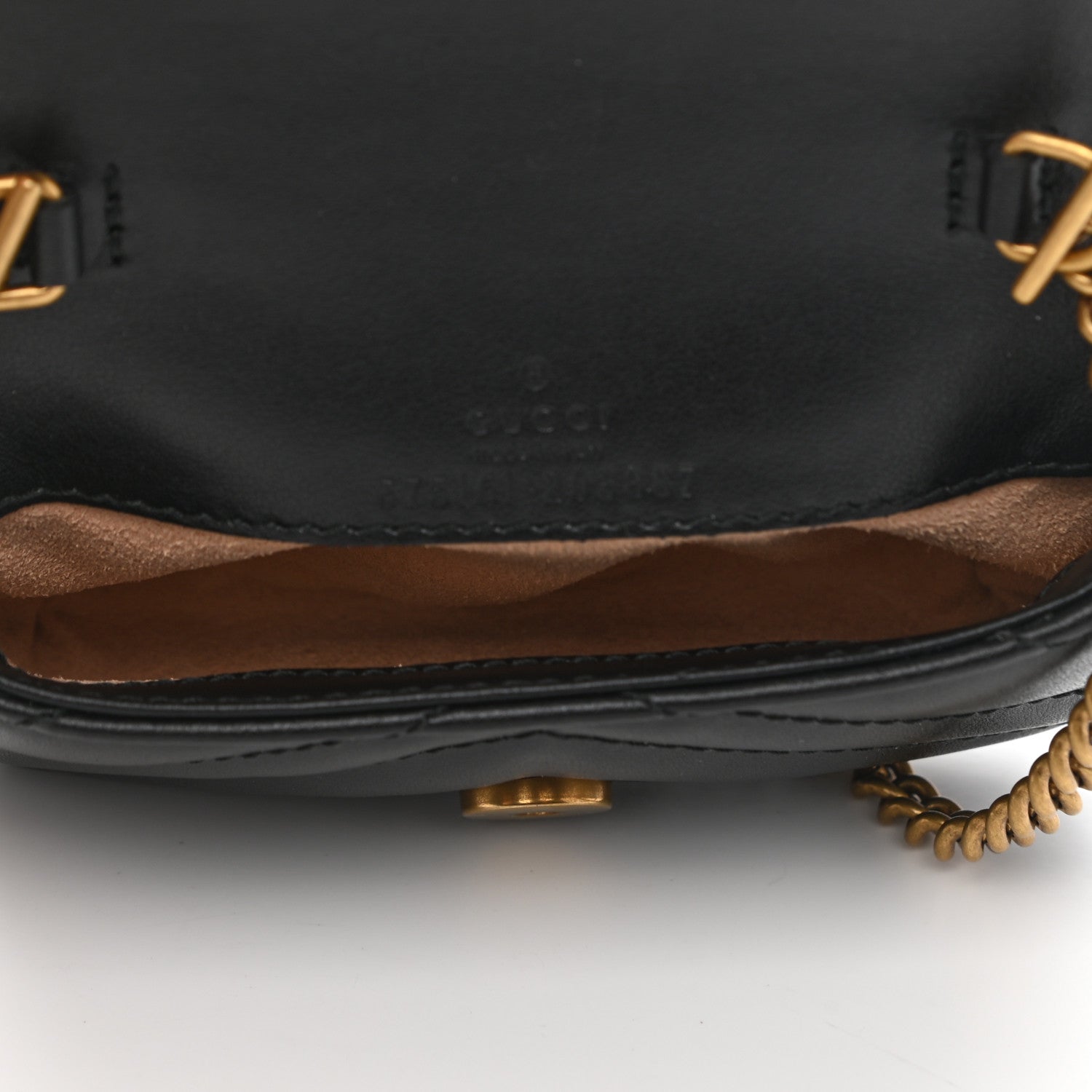 Gucci Calfskin Matelasse GG Marmont 2.0 Coin Purse On A Chain Black 5 of 7