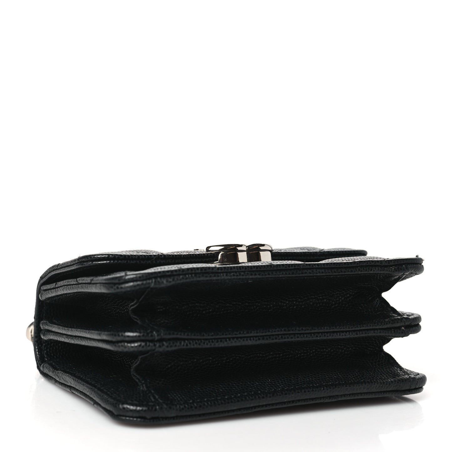 Caviar Quilted Pick Me Up Clutch With Chain Black