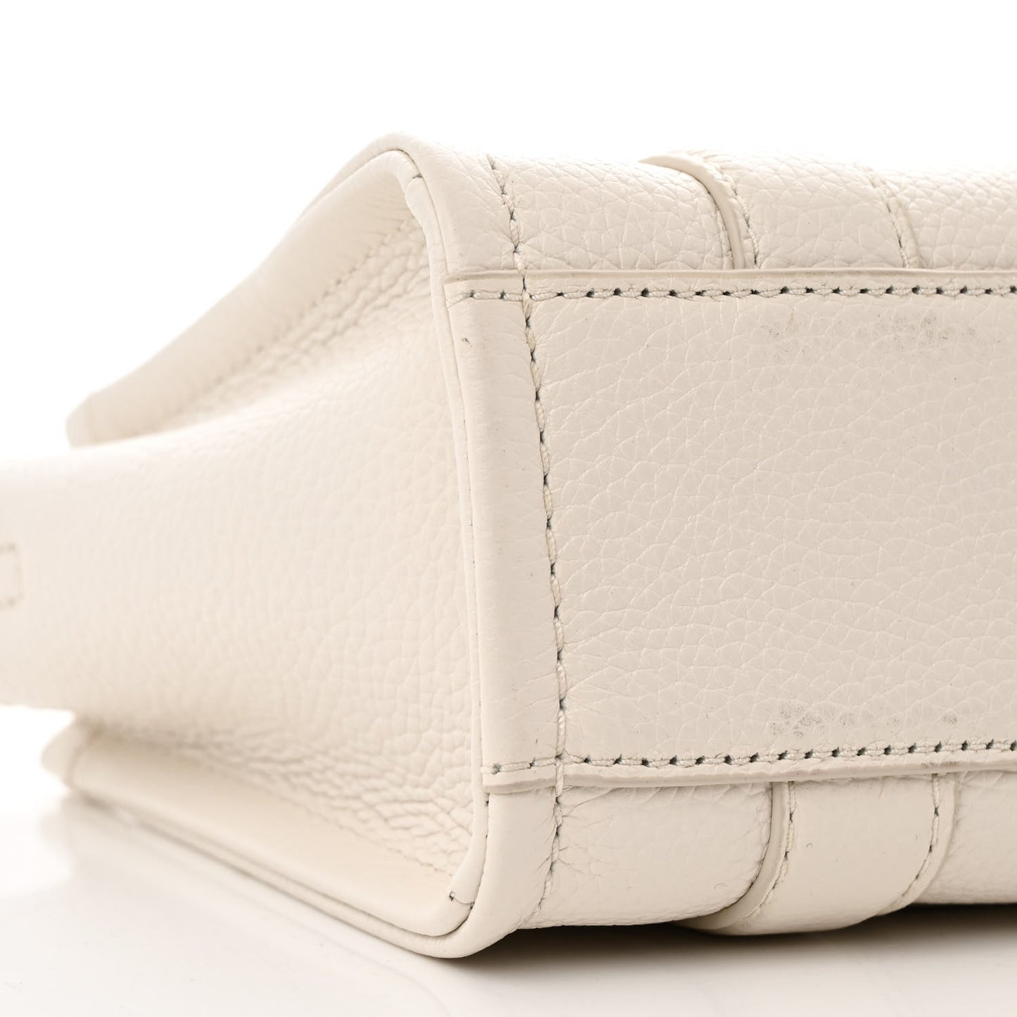 Grained Calfskin Mini The Tote Bag Cotton Silver