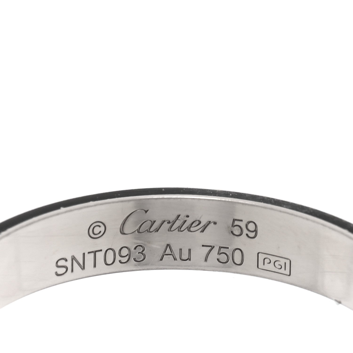 Cartier 18K White Gold 3.5mm LOVE Wedding Band Ring 59 8.75 4 of 4