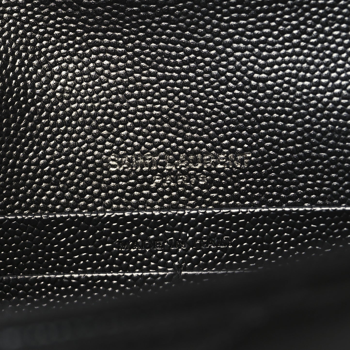 Grain De Poudre Matelasse Chevron Monogram Monochrome Envelope Chain Wallet Black