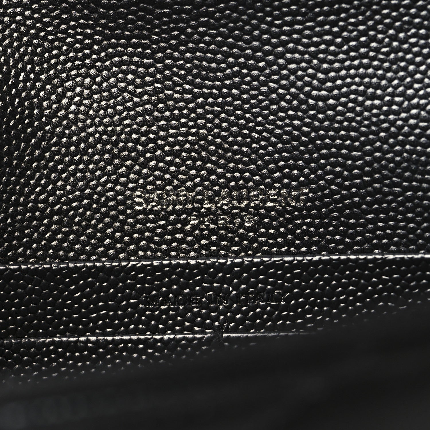 Saint Laurent Grain De Poudre Matelasse Chevron Monogram Monochrome Envelope Chain Wallet Black 6 of 10