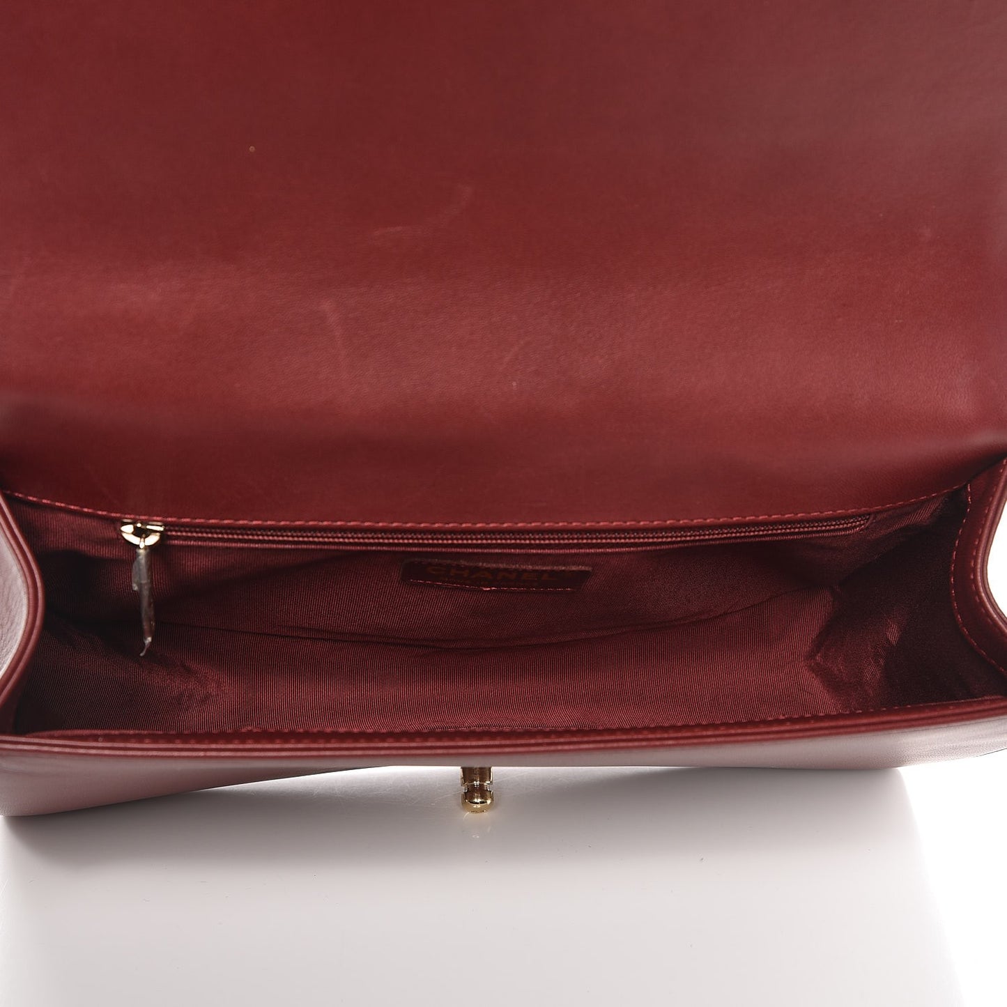 Lambskin Quilted New Medium Boy Flap Dark Red