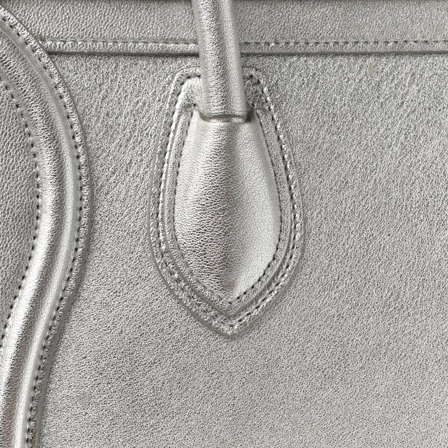 Laminated Lambskin Micro Luggage Silver