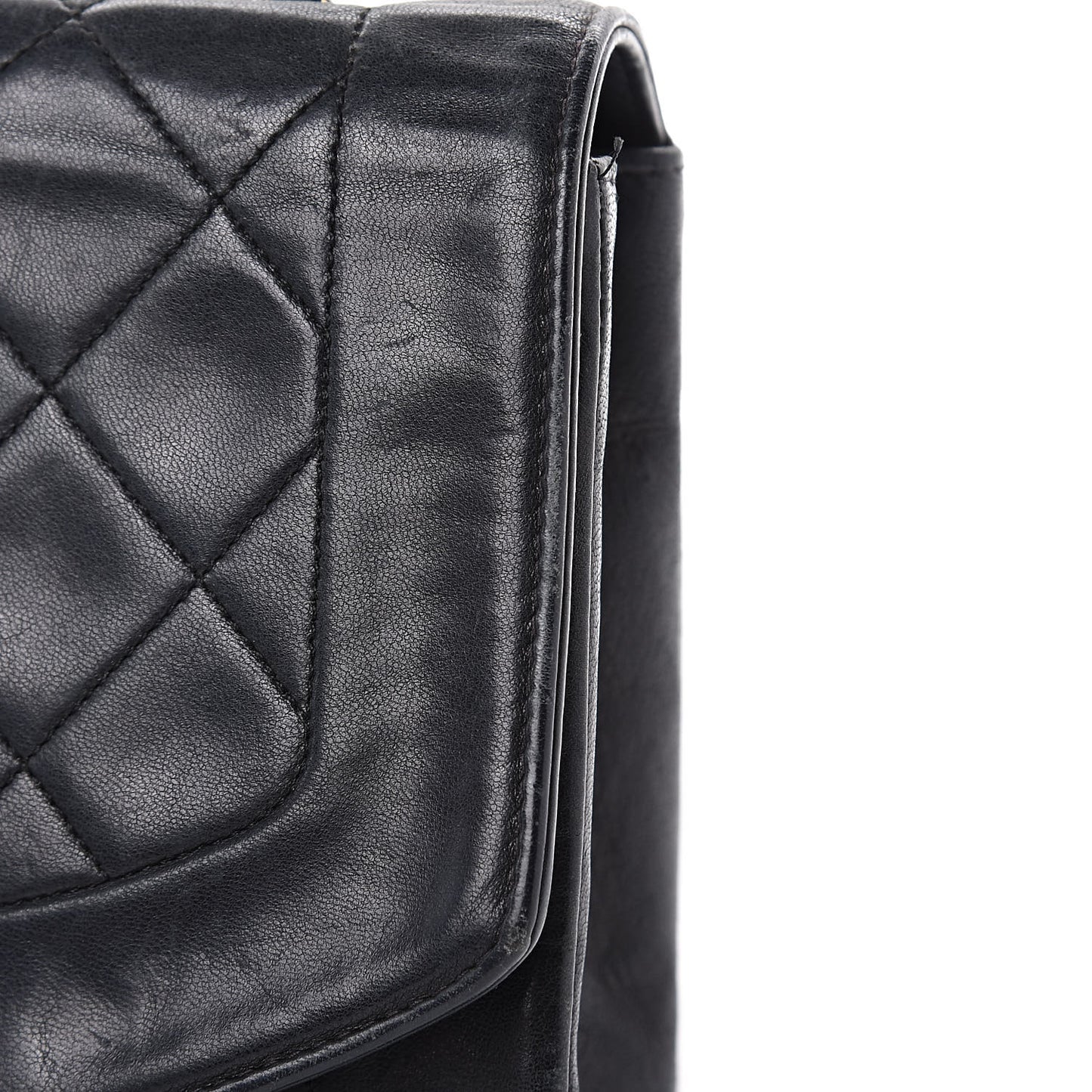 Lambskin Quilted Small Single Flap Black