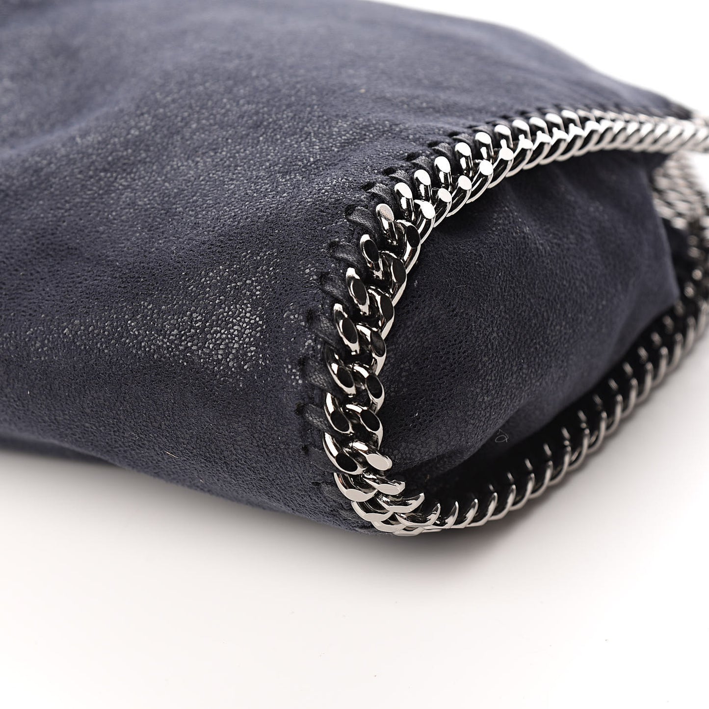 Shaggy Deer Mini Falabella Fold Over Tote Navy
