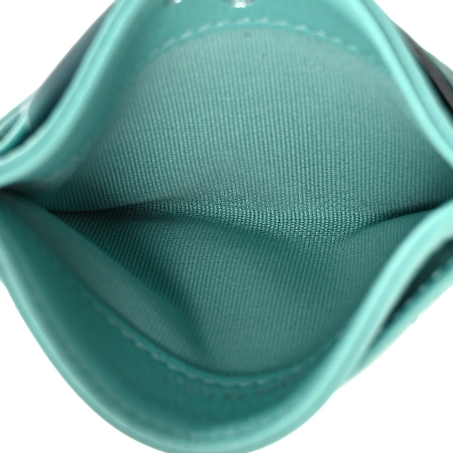 Lambskin Quilted Card Holder Turquoise