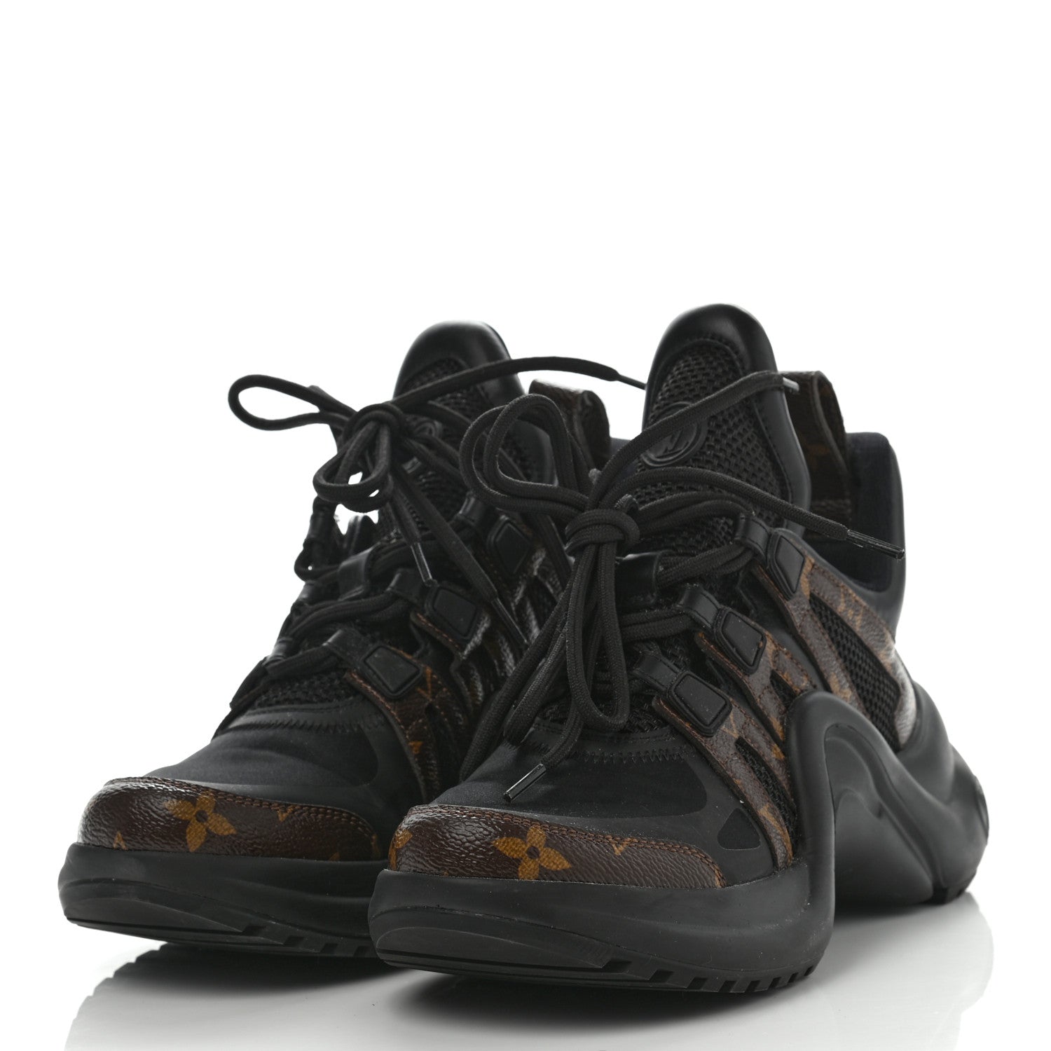 Louis Vuitton Calfskin Patent Monogram LV Archlight Sneakers 37 Black 3 of 10