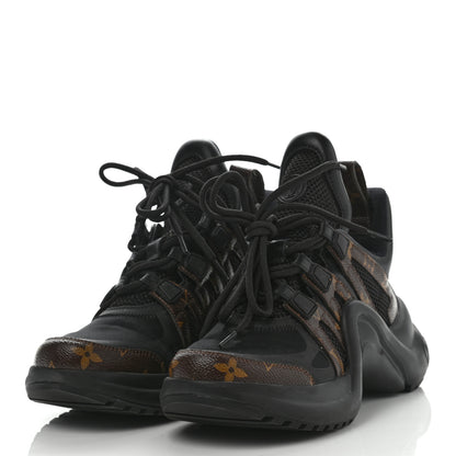 Louis Vuitton Calfskin Patent Monogram LV Archlight Sneakers 37 Black 3 of 10