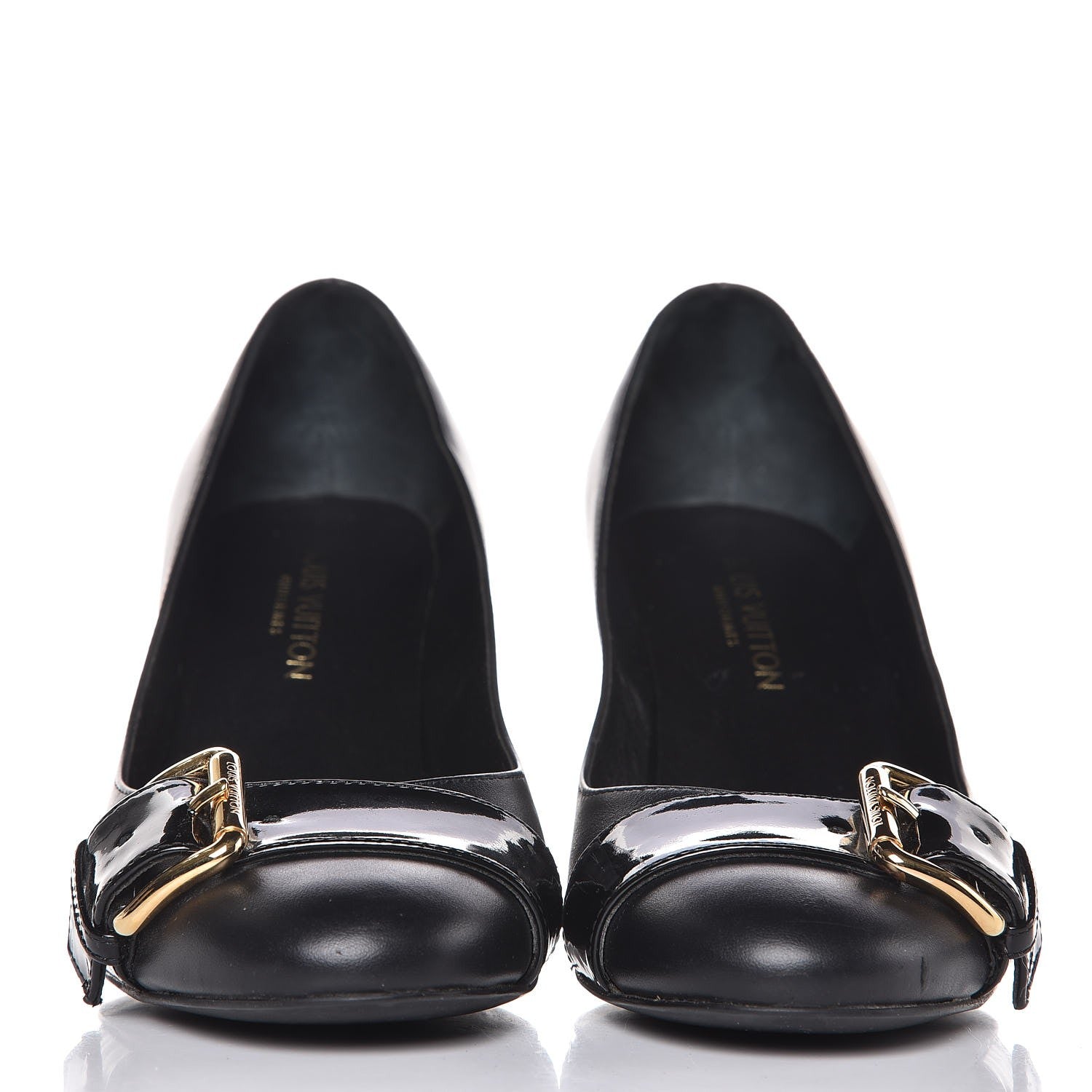 Louis Vuitton Calfskin Buckle Pumps 36.5 Black 2 of 10
