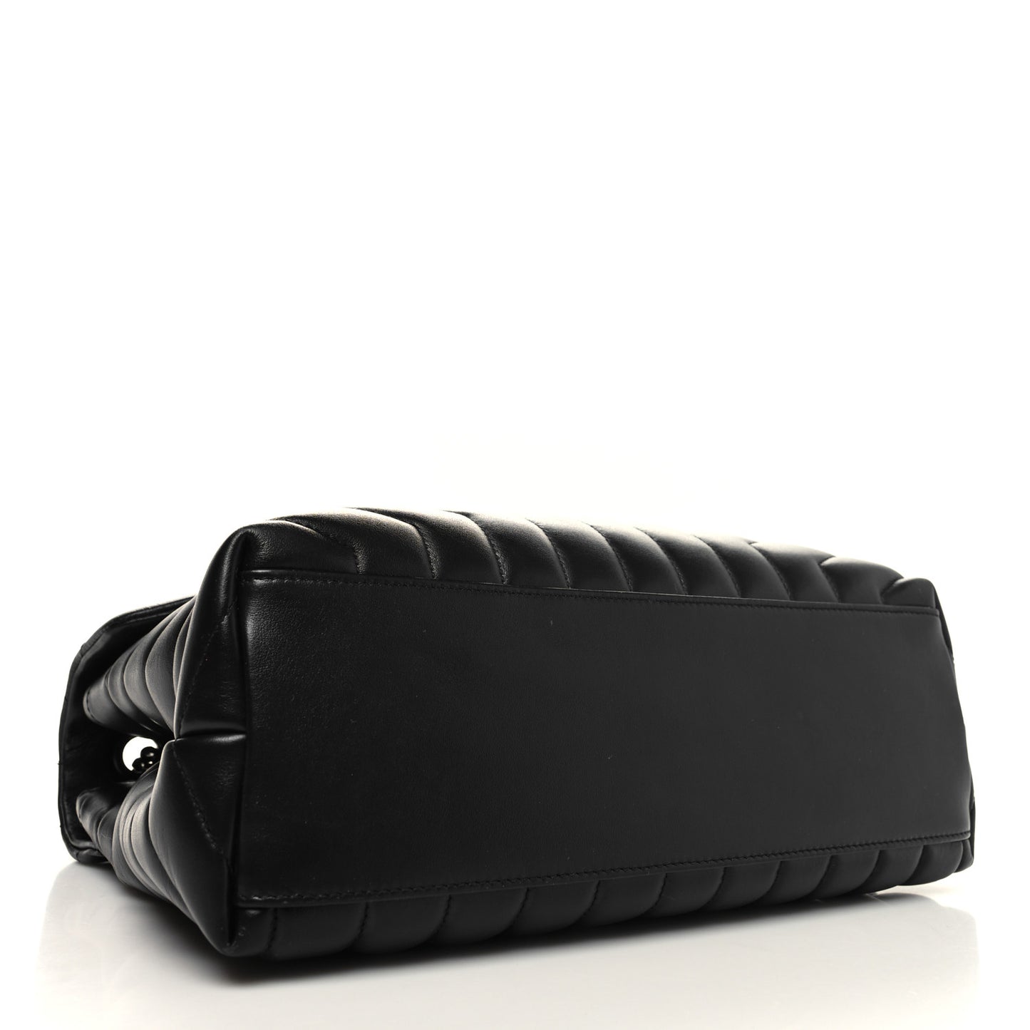 Calfskin Y Quilted Monogram Monochrome Medium Loulou Chain Satchel Black