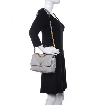 Chanel Lambskin Quilted Medium Chanel 19 Flap Grey 2 of 10