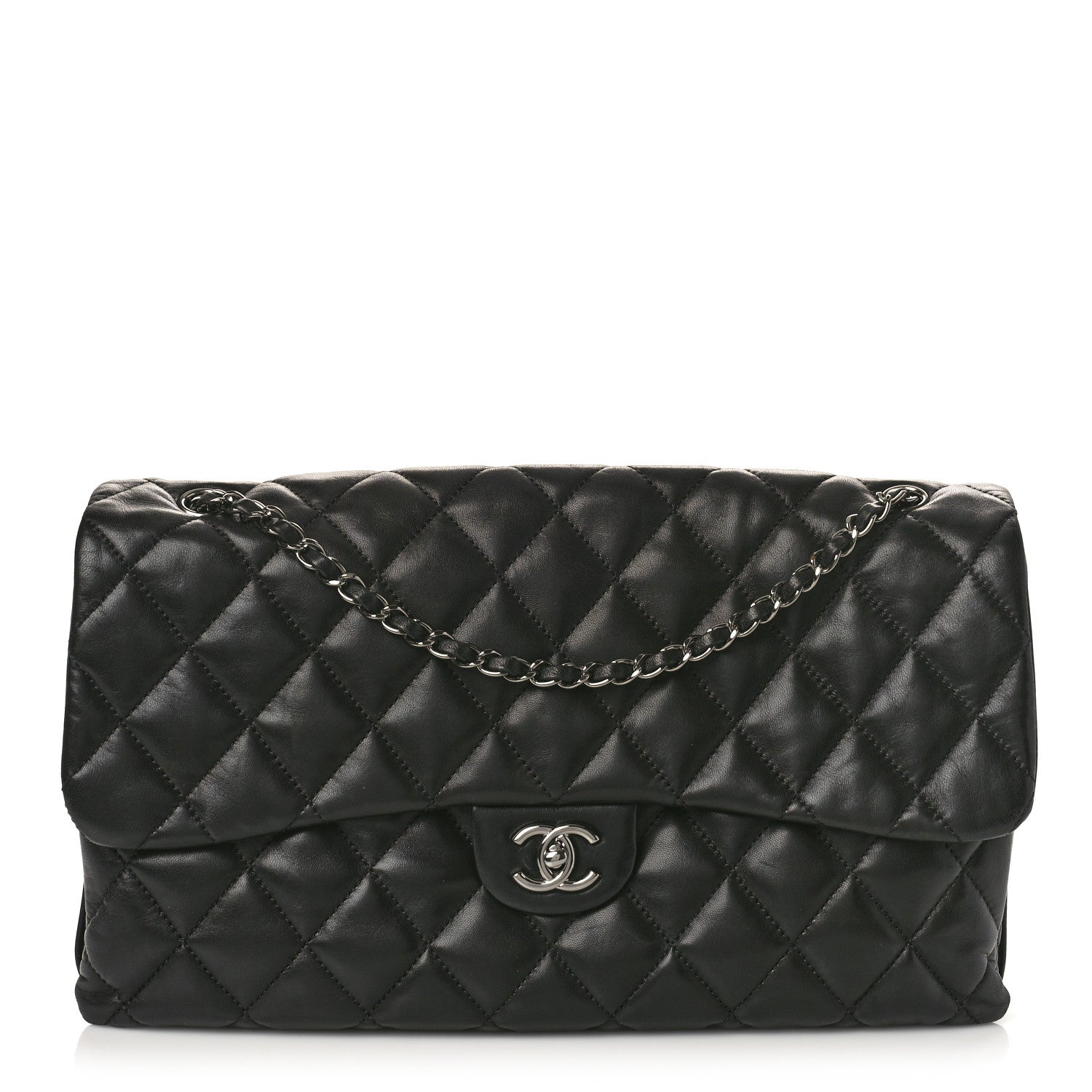 Chanel Lambskin Quilted Maxi 3 Flap Black 1 of 12