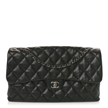 Chanel Lambskin Quilted Maxi 3 Flap Black 1 of 12