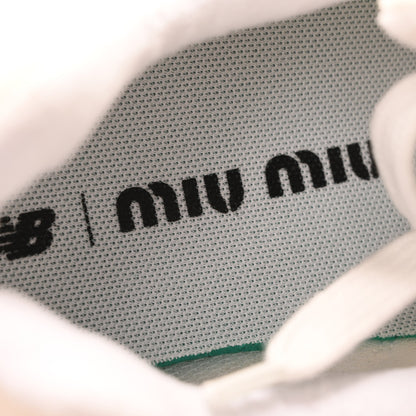 Miu Miu X NEW BALANCE Denim Marmorizzato 574 Sneakers 38.5 White 8 of 9