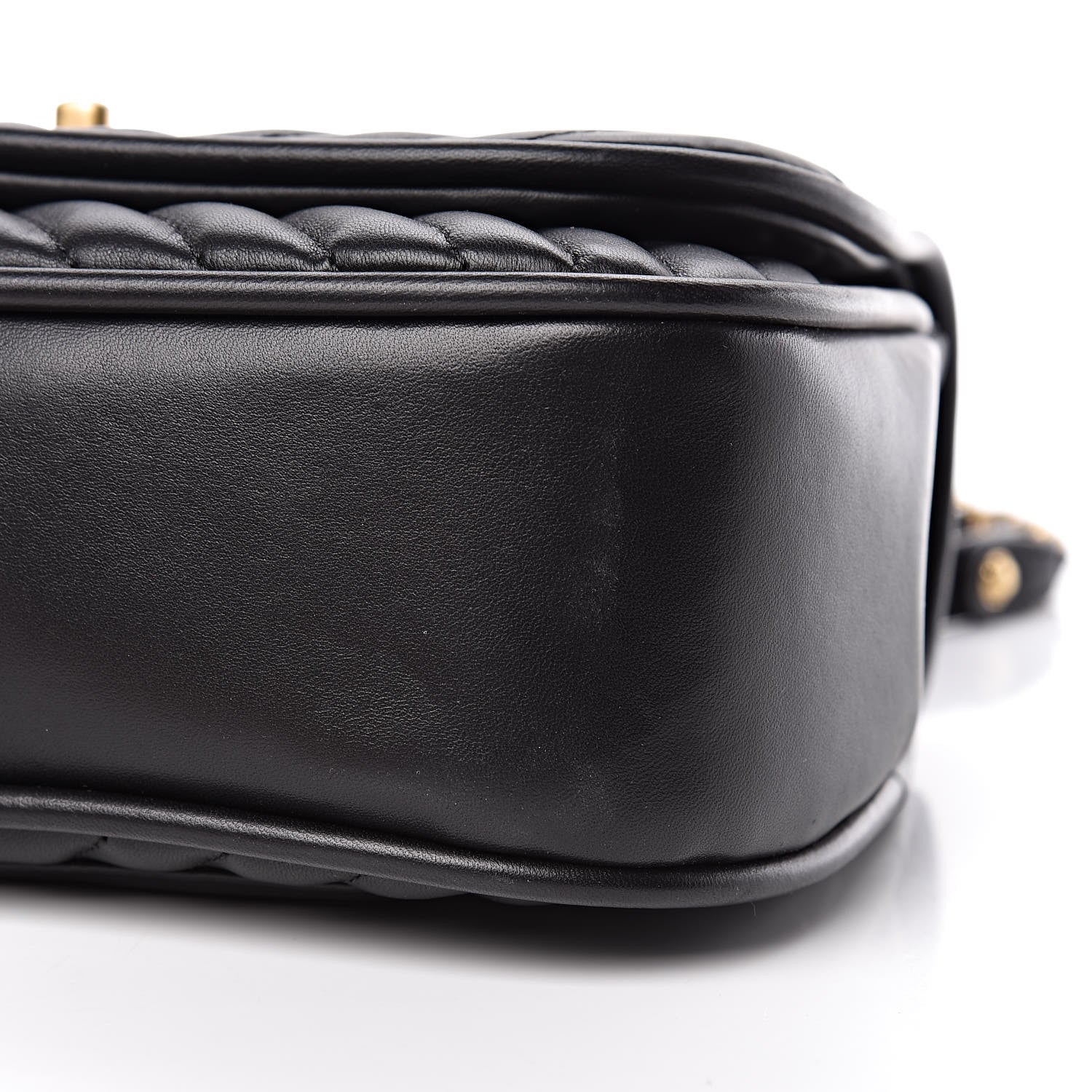 Chanel Lambskin Reverse Chevron Quilted Round Top Handle Flap Black 10 of 10