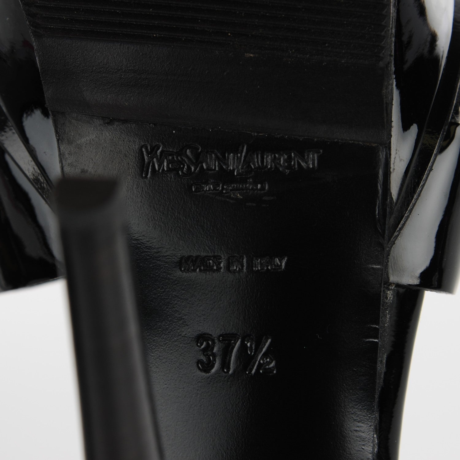 Saint Laurent Patent Tribute 105 Platform Sandals 37.5 Black 7 of 8