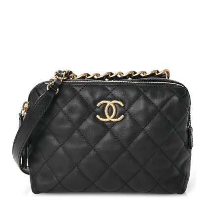 Chanel Calfskin Quilted Mini Bowling Bag Black 1 of 10