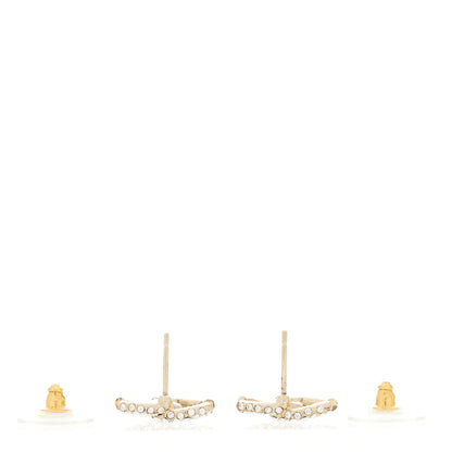 Chanel Crystal Mini CC Earrings Gold 3 of 4