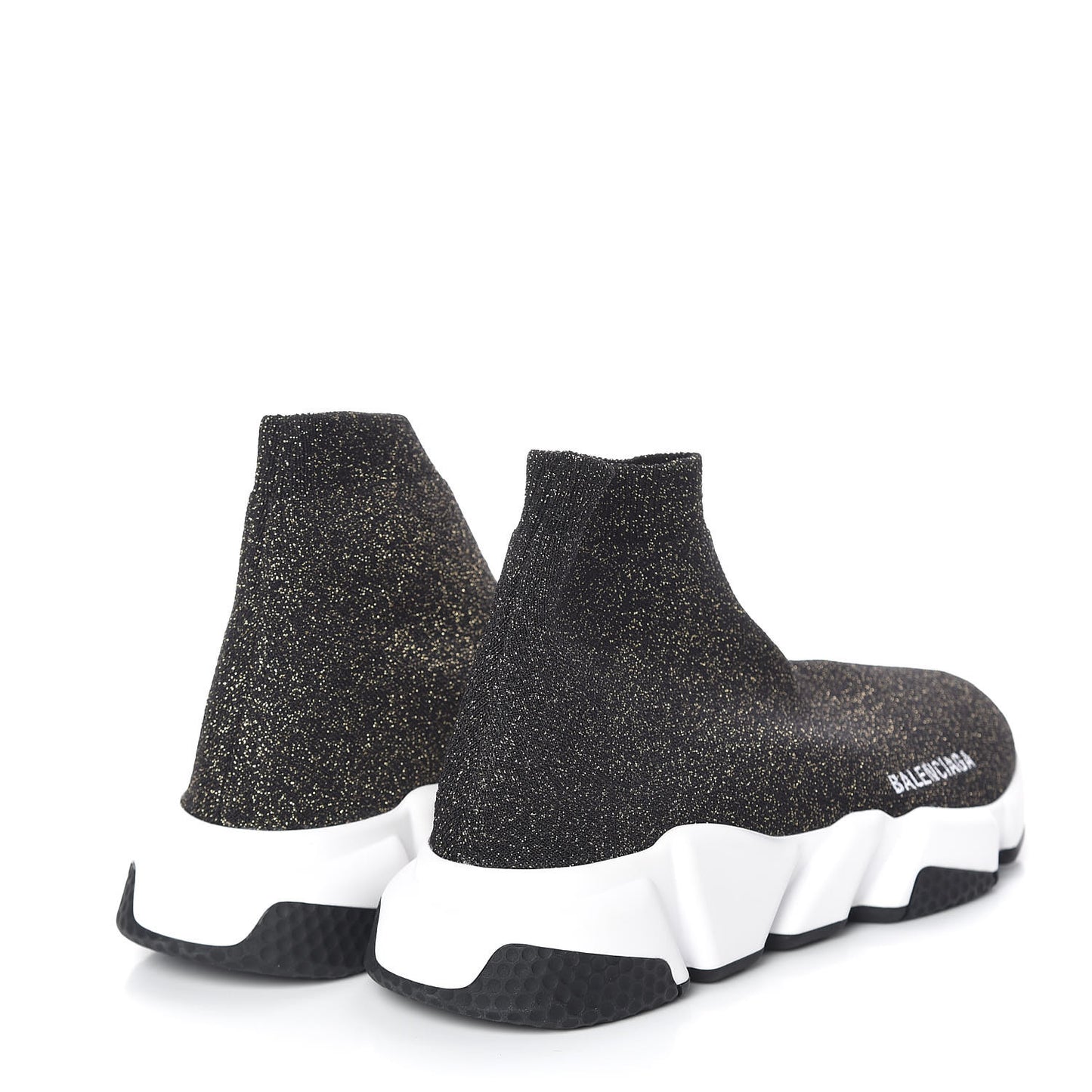 Knit Metal Womens Speed Sneakers 39 Black Gold