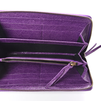 Balenciaga Agneau Classic Hardware Continental Zip Around Wallet Ultraviolet 5 of 7