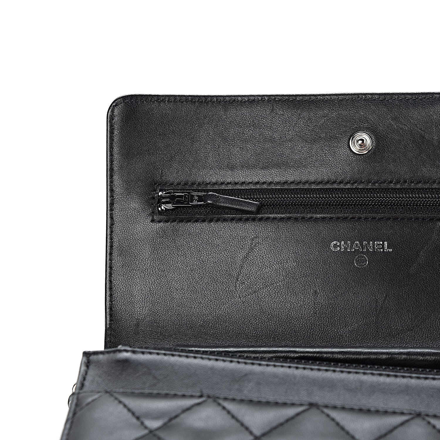 Chanel Lambskin Quilted Wallet On Chain WOC Black 13 of 14