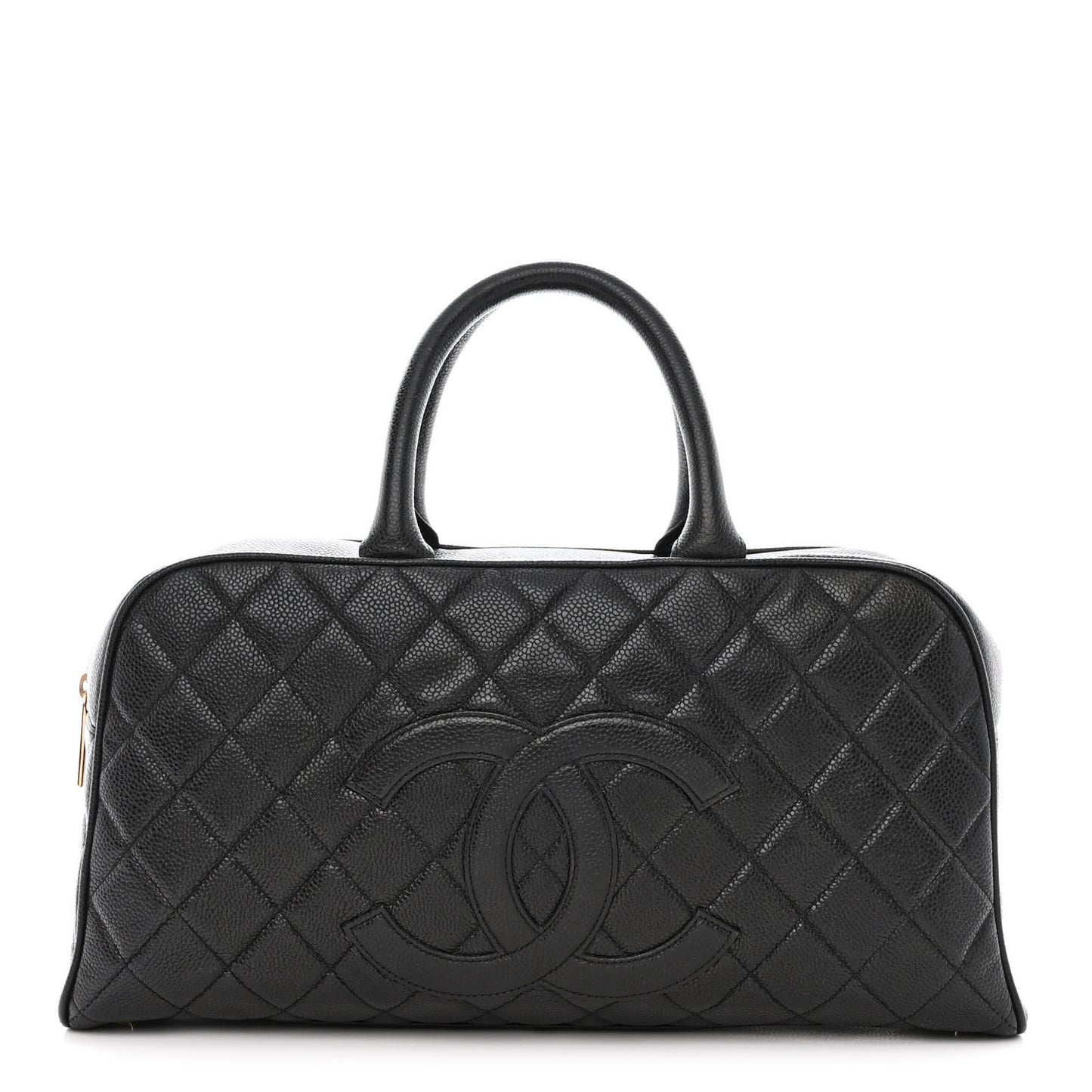 Caviar Quilted Large Bowler Black