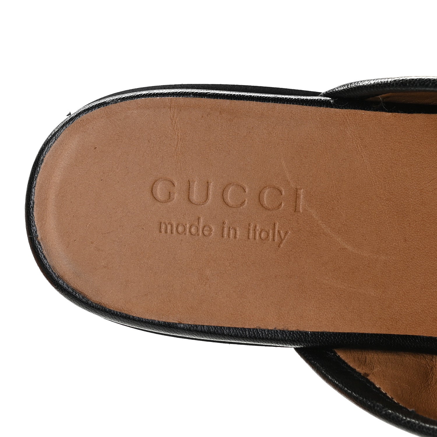 Gucci Goatskin Mens Horsebit Slippers 8 Black 8 of 10