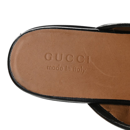 Gucci Goatskin Mens Horsebit Slippers 8 Black 8 of 10