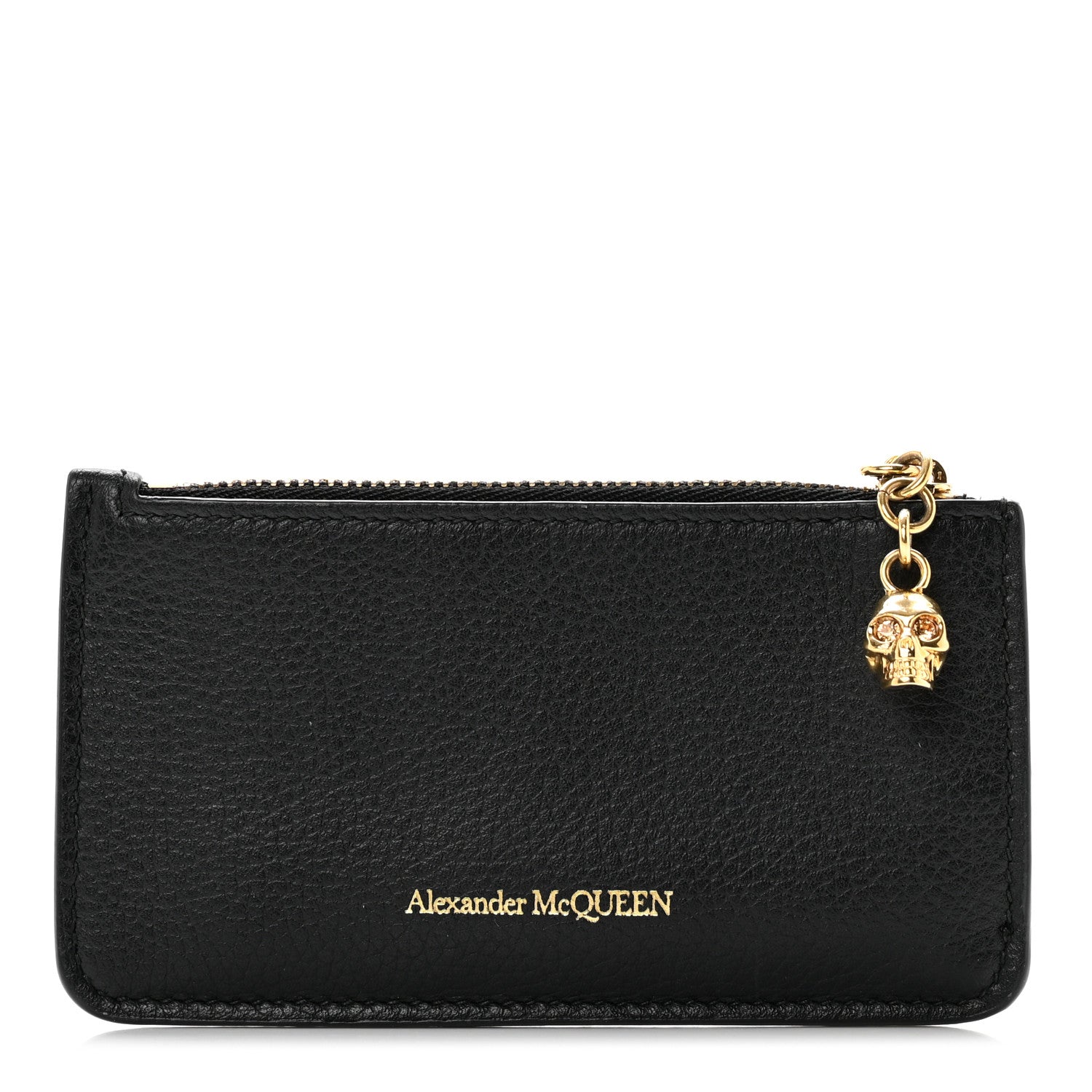 Alexander McQueen Calfskin Card Holder Wallet Black 1 of 7