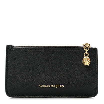 Alexander McQueen Calfskin Card Holder Wallet Black 1 of 7