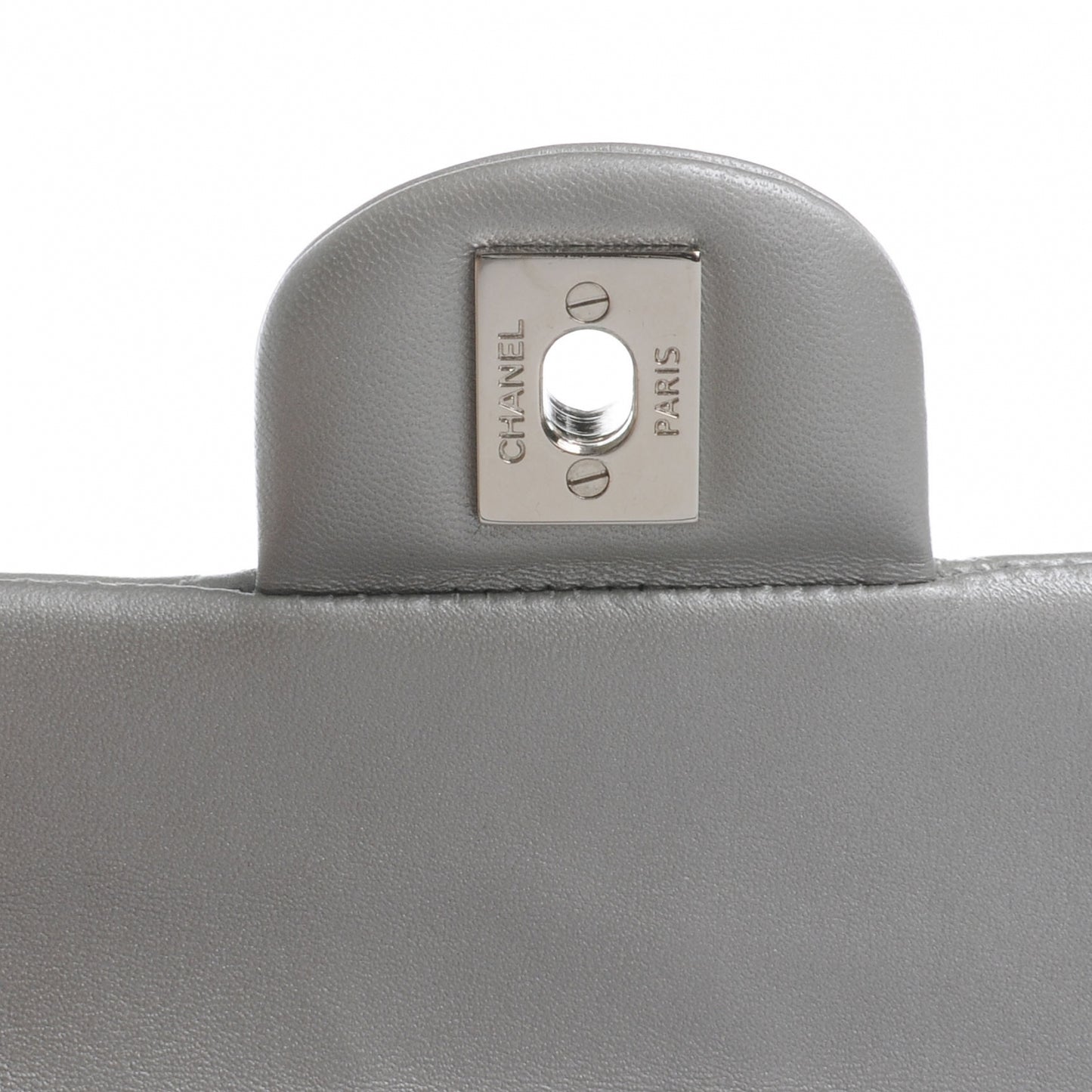 Lambskin Quilted Mini Flap Silver