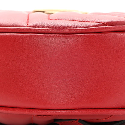 Gucci Calfskin Matelasse GG Marmont Belt Bag 85 34 Hibiscus Red 10 of 12