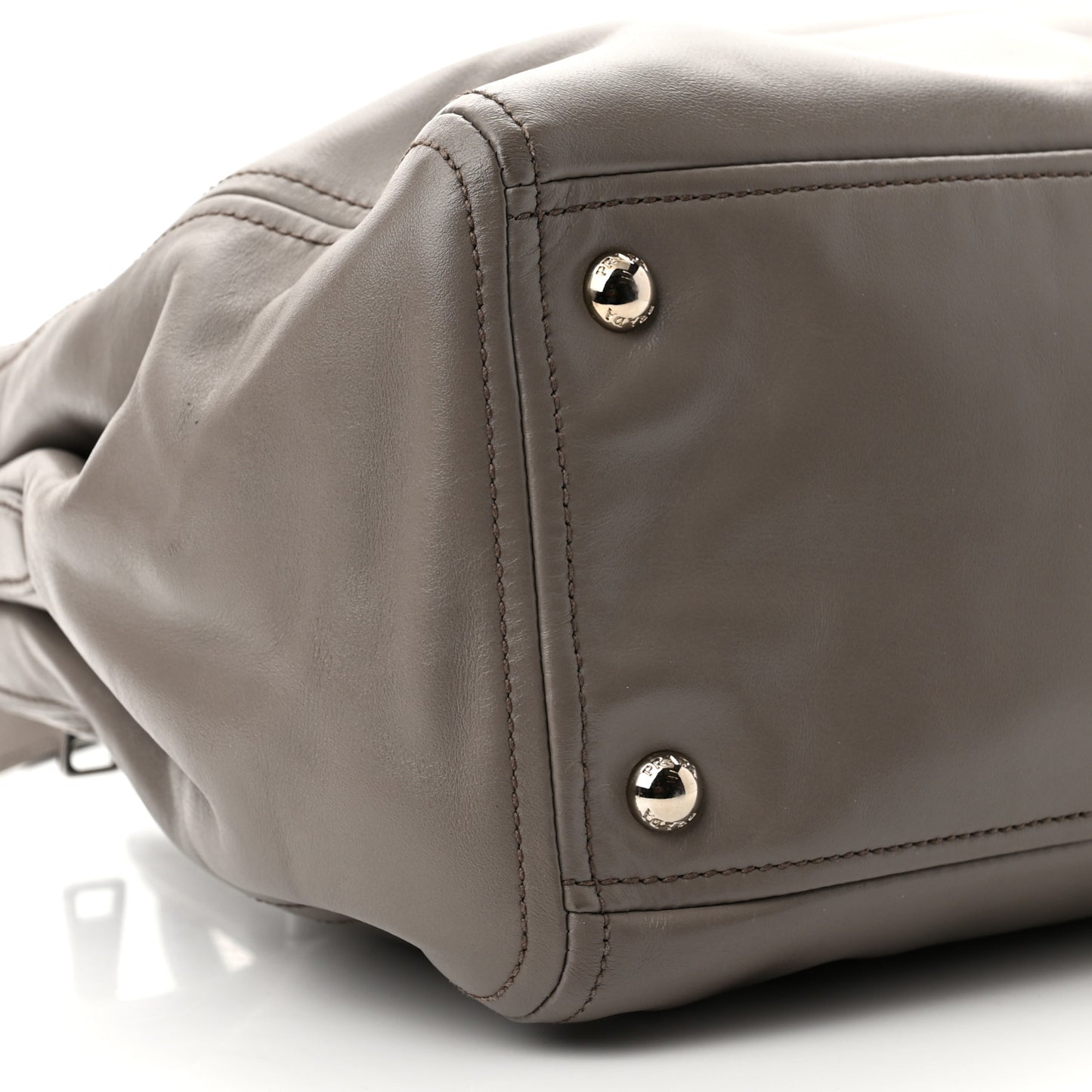 Soft Calf Double Zip Shoulder Bag Argilla