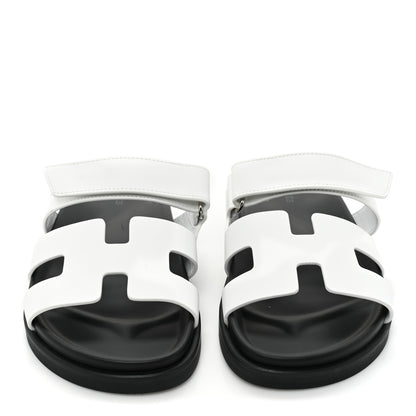 Hermes Calfskin Womens Chypre Sandals 38 White 2 of 9