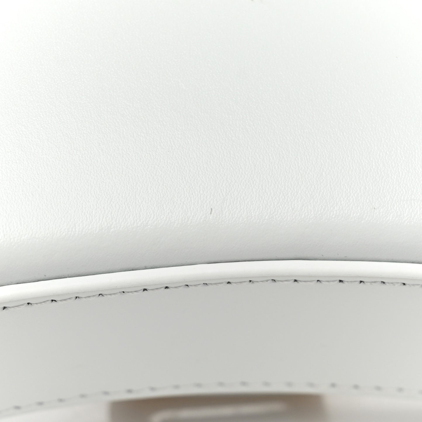 Shiny Box Calfskin Hourglass Chain Bag White