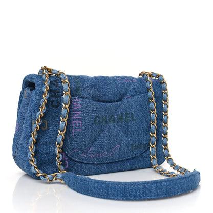 Chanel Denim Quilted Mini Denim Mood Rectangular Flap Blue Multicolor 3 of 9
