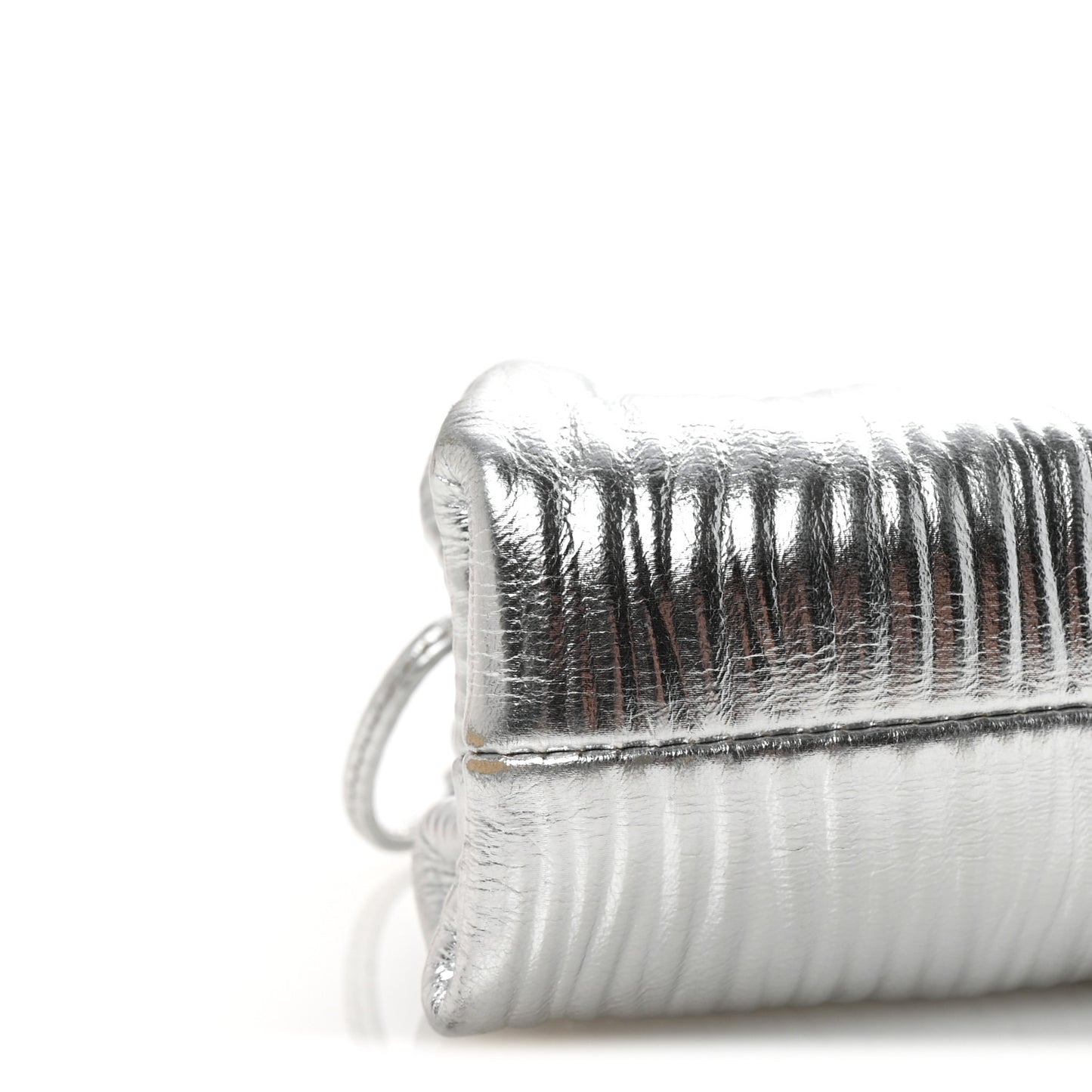 Metallic Bark Calfskin The Mini Pouch Silver